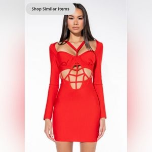 RIGHT PLACES BANDAGE LACE UP MINI DRESS (Akira)